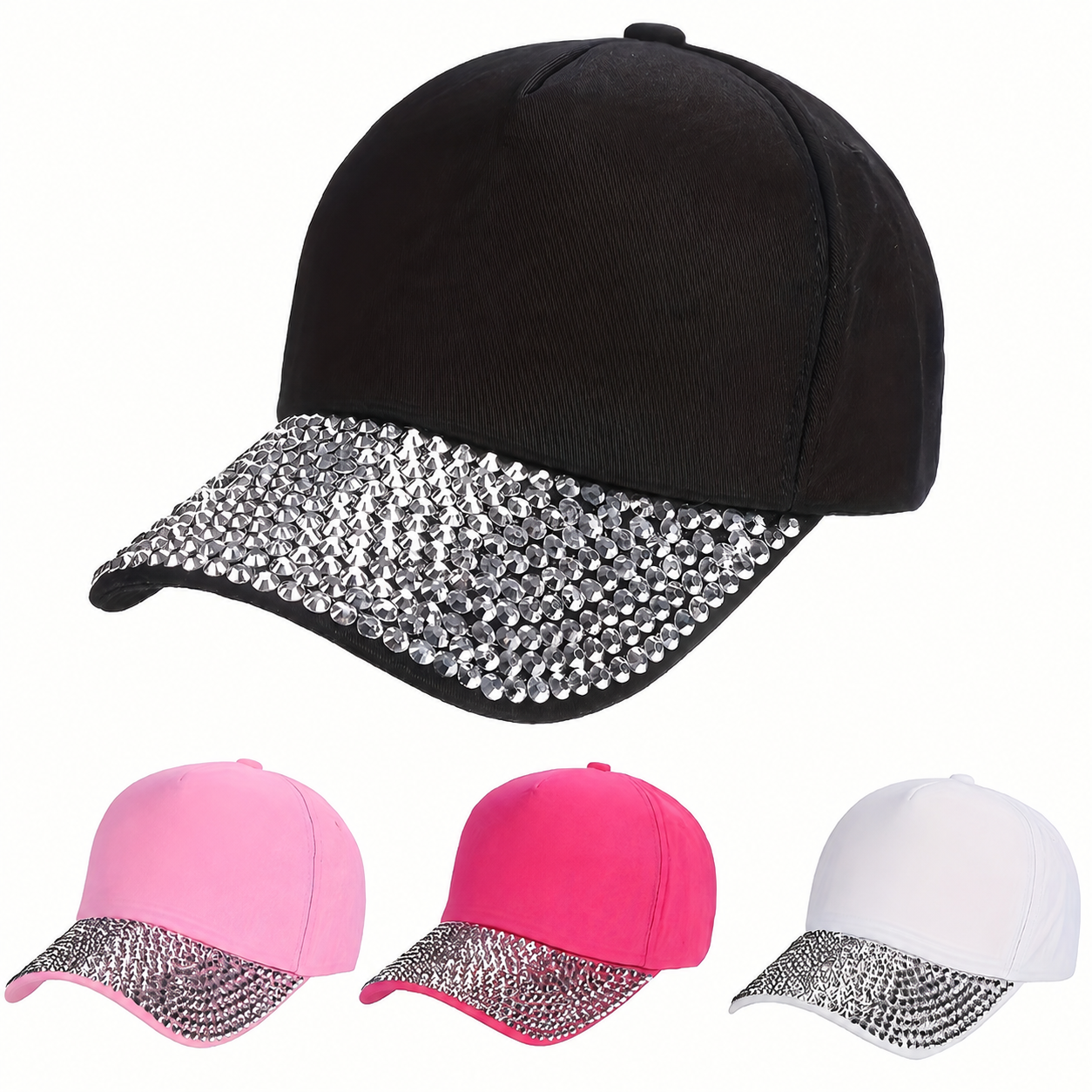 Black Rhinestone Brim