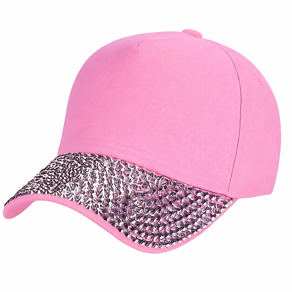 Pink Rhinestone Brim