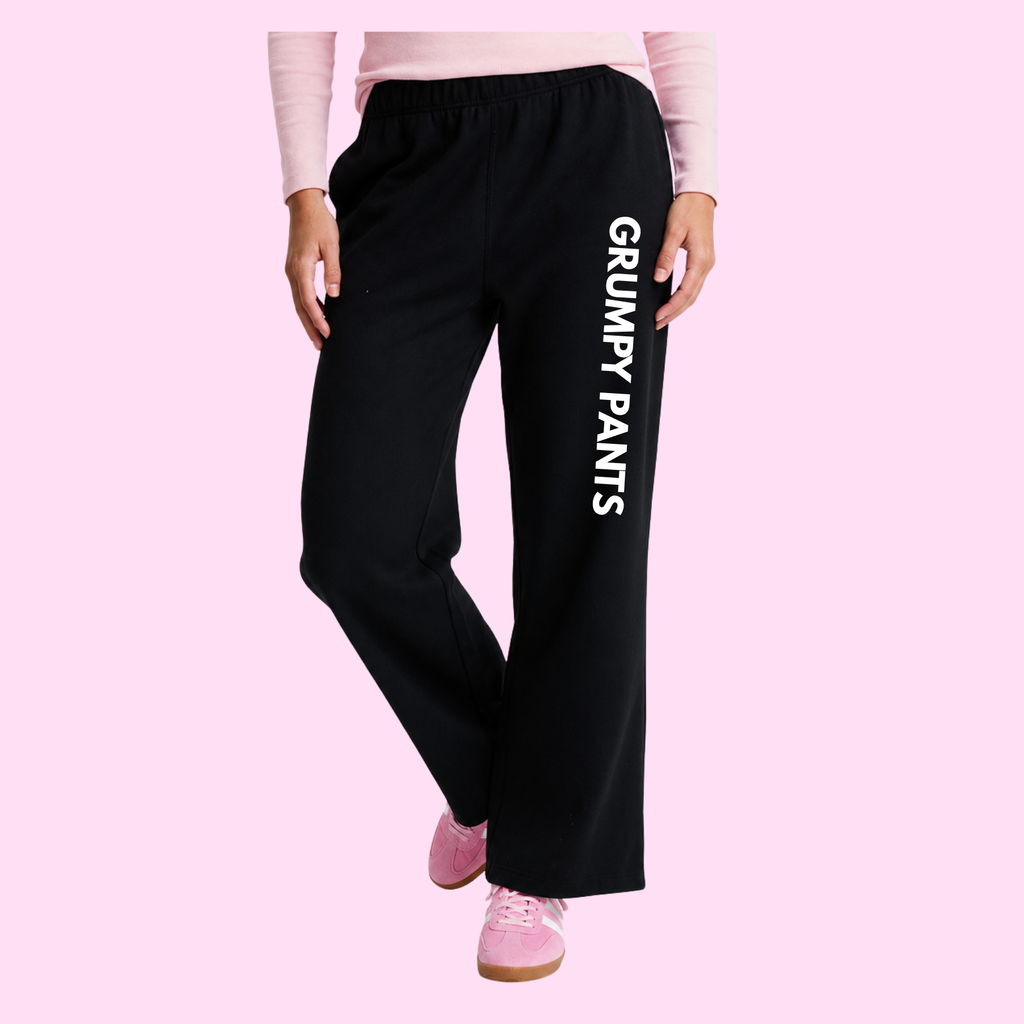 Personalised Track Pants - Wide Leg Black