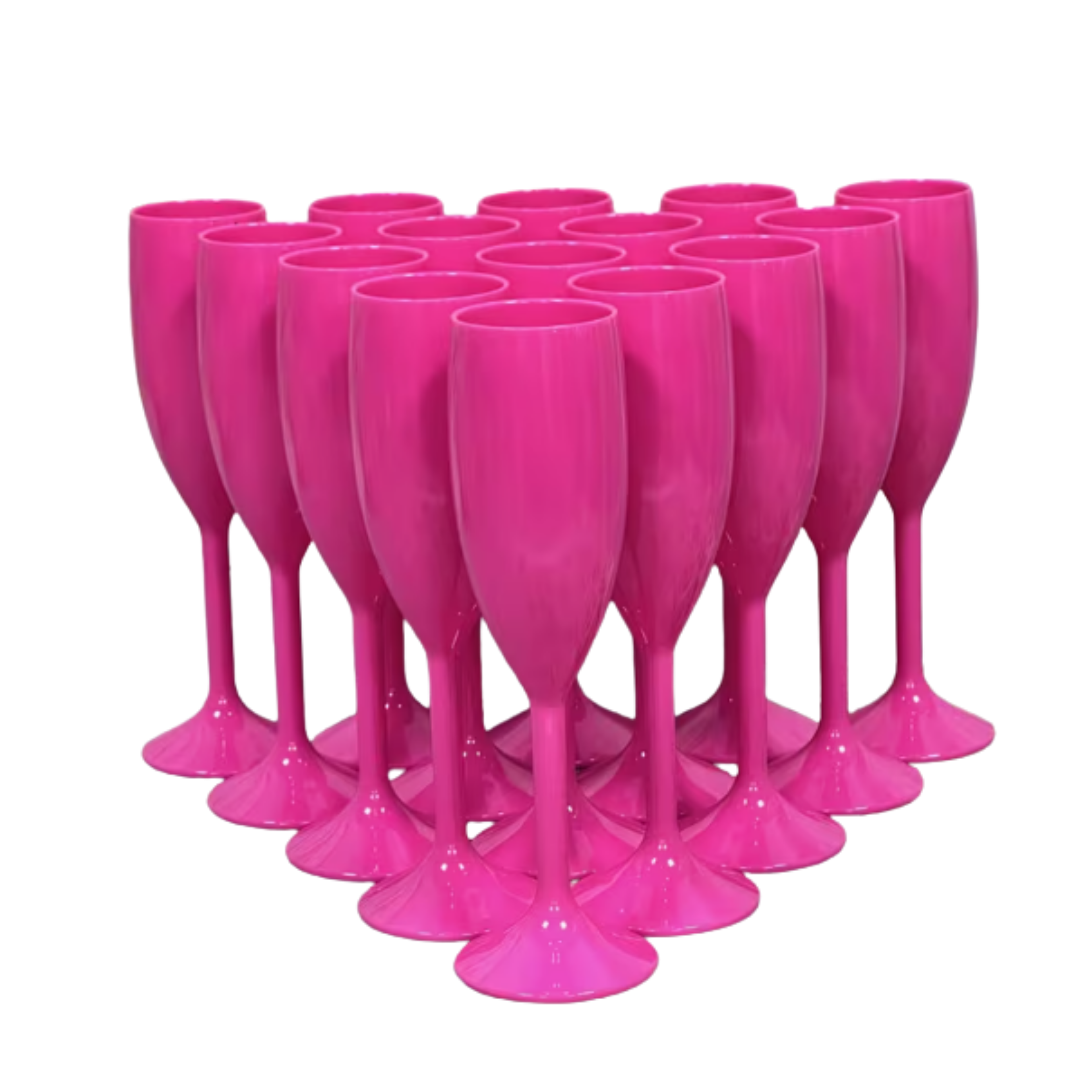 Pink Acrylic Champagne Flutes