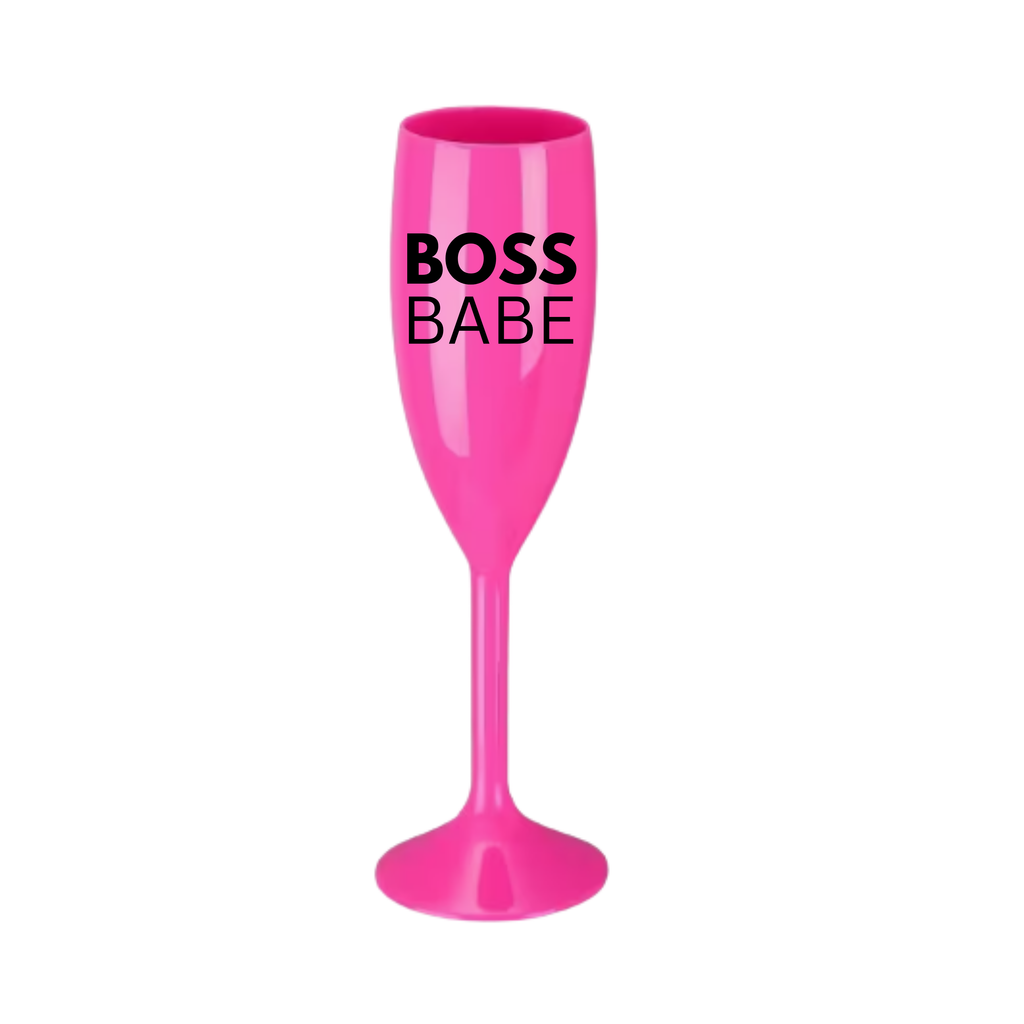 Pink Acrylic Champagne Flutes
