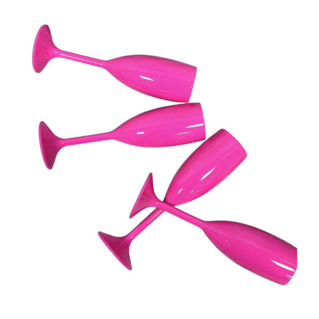 Pink Acrylic Champagne Flutes