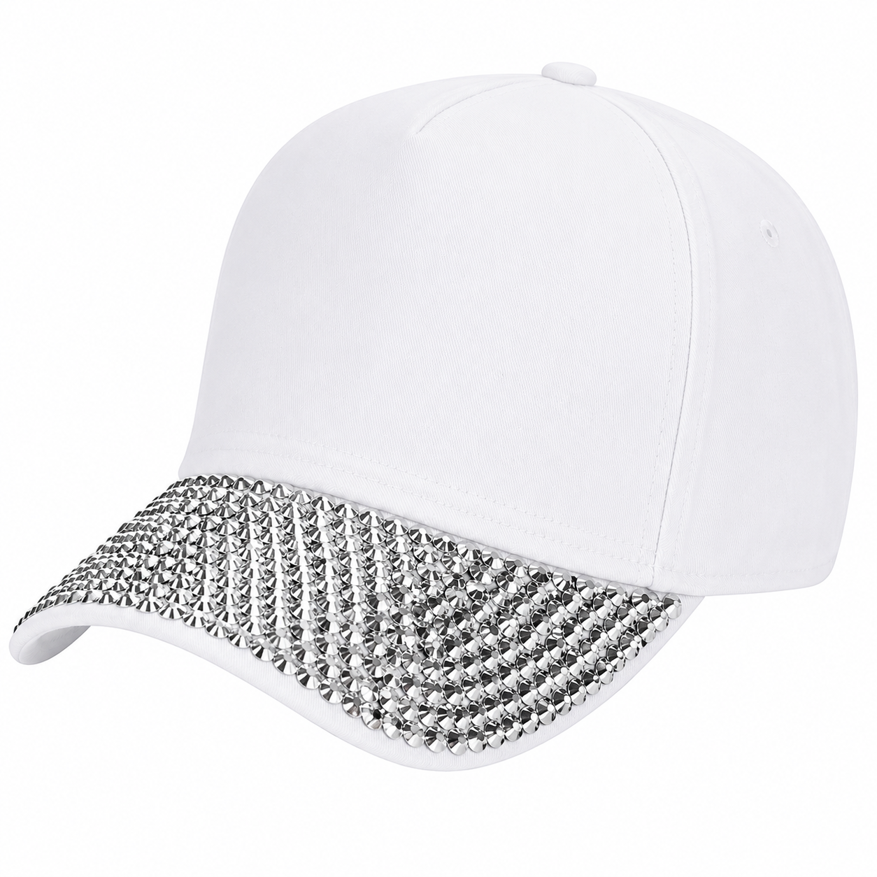 White Rhinestone Brim
