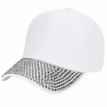 White Rhinestone Brim