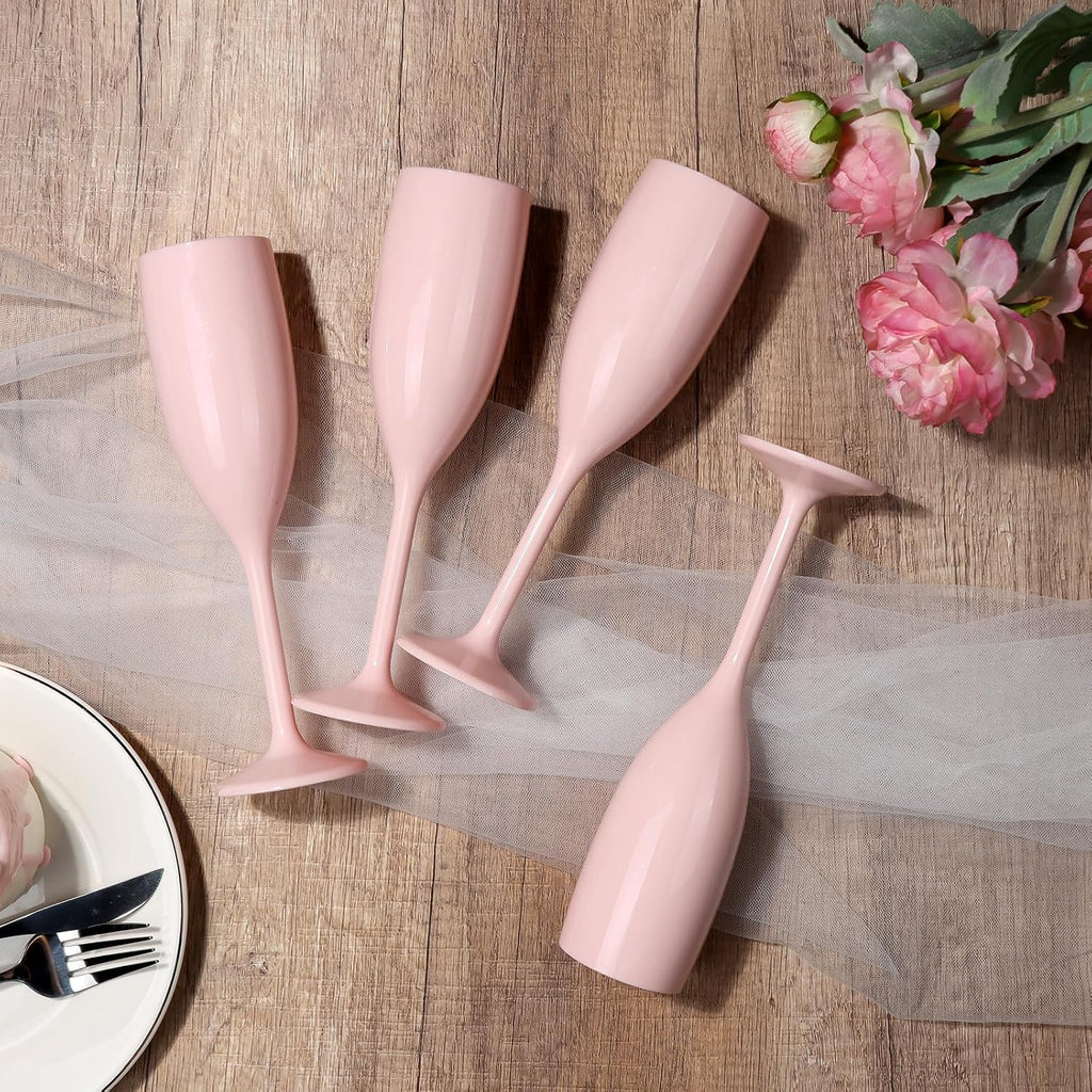 Pink Acrylic Champagne Flutes