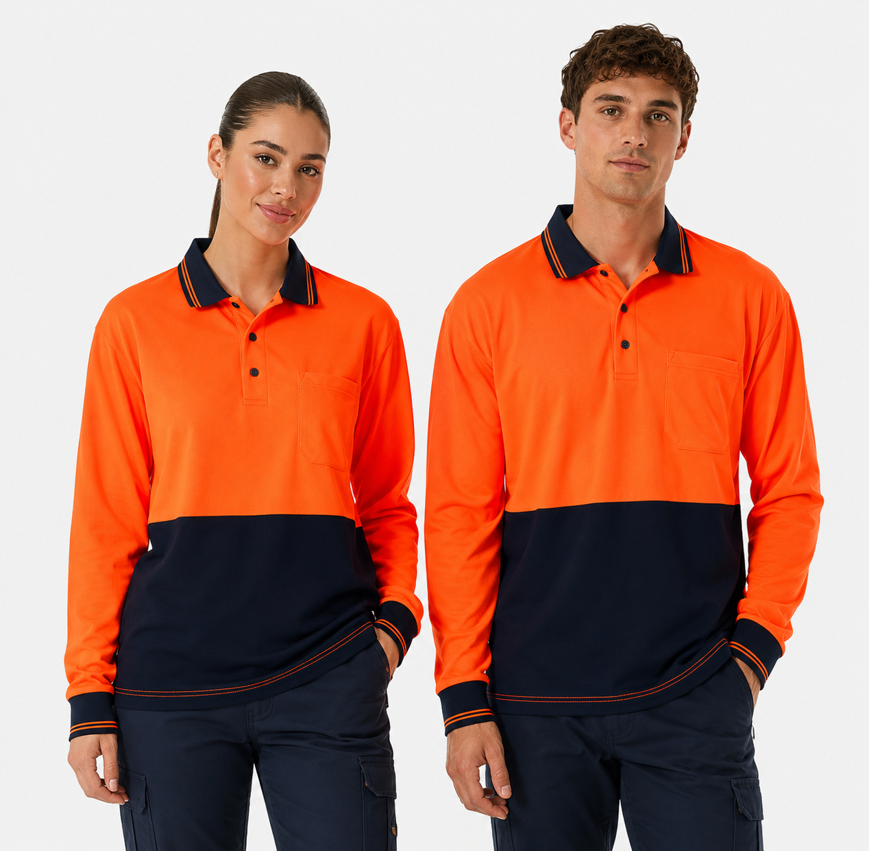 Personalised Hi Vis Long Sleeve - Neon Orange
