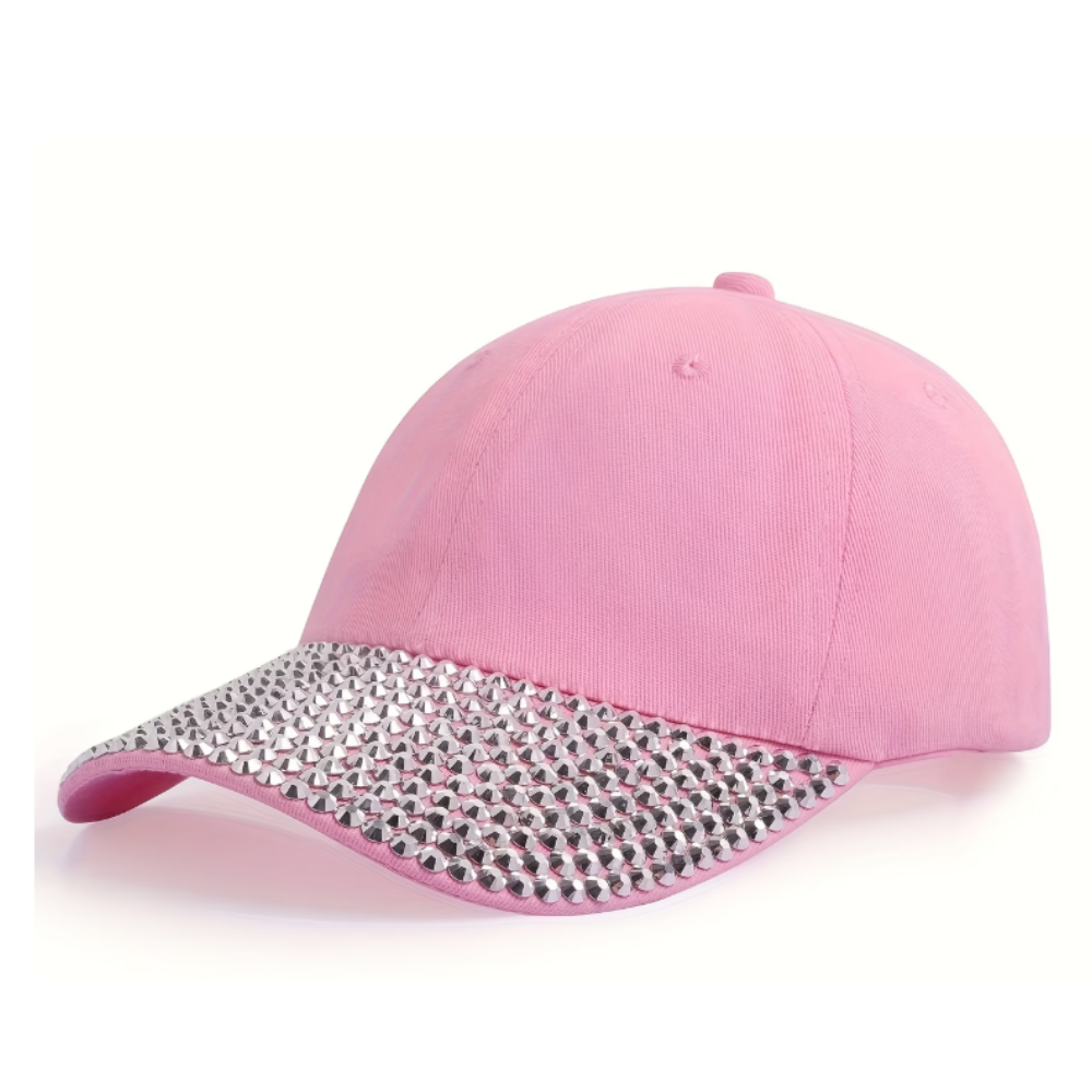 Pink Rhinestone Brim