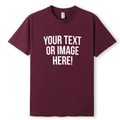 Simpli Must Have TShirt Personalised Custom Print Maroon Tshirts - Personalise with your design
