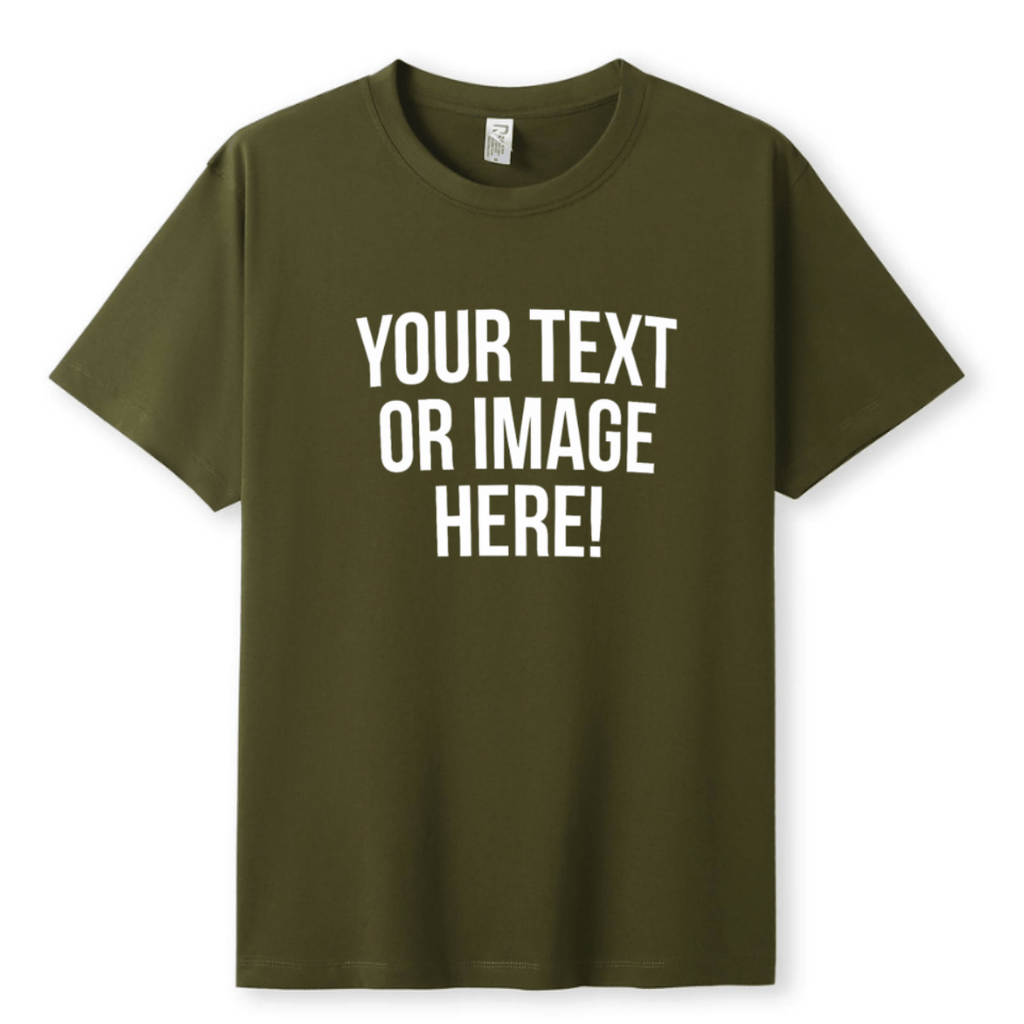 Simpli Must Have TShirt Personalised Custom Print Olive Tshirts - Personalise with your design
