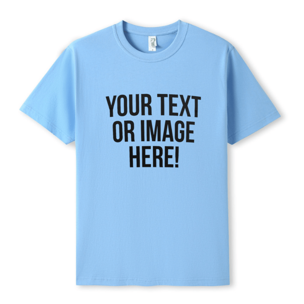 Simpli Must Have TShirt Personalised Custom Print Sky Blue Tshirts - Personalise with your design