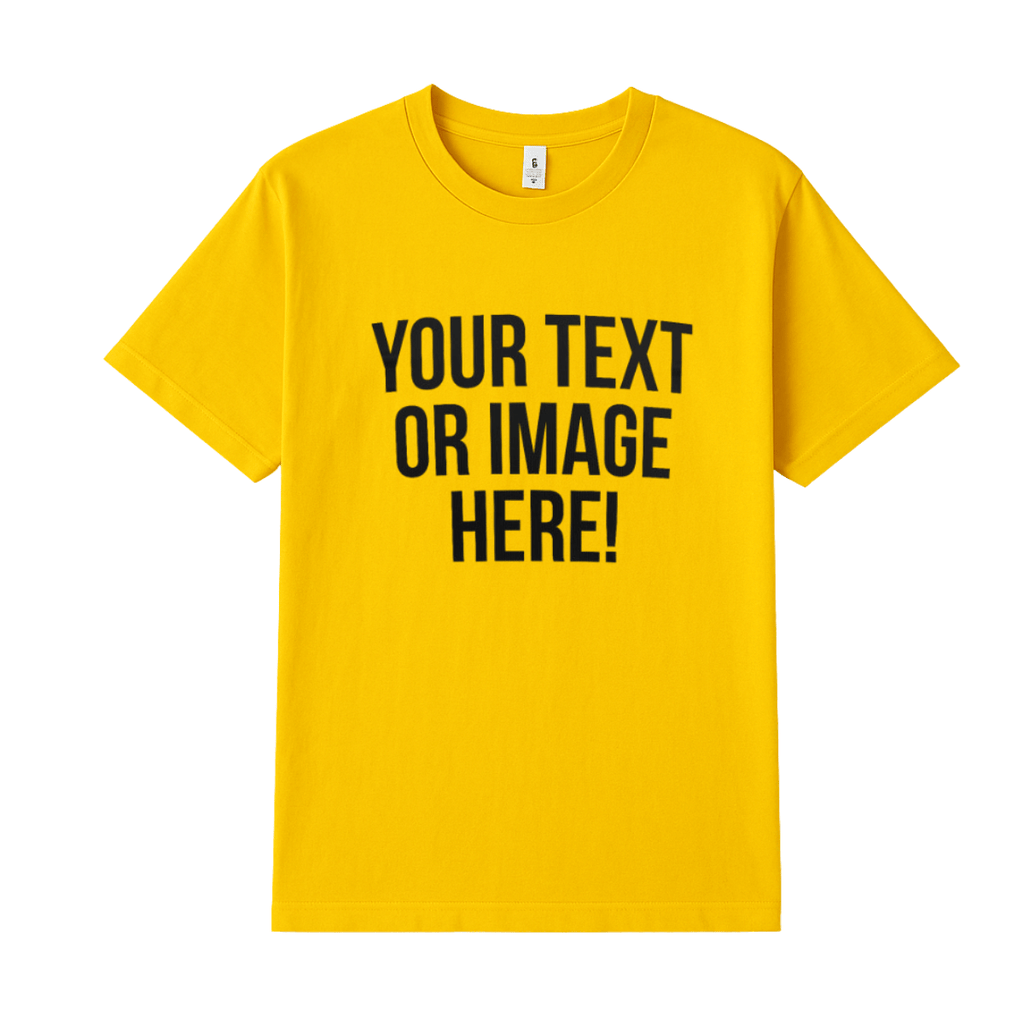 Simpli Must Have TShirt Personalised Custom Print Yellow Tshirts - Personalise with your design