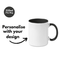 Simpli Personalised Mug 325ml White & Black - Customised Coffee Cup