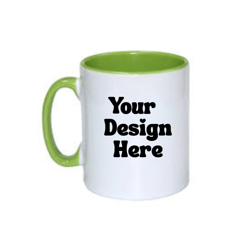 Simpli Personalised Mug 325ml White & Green - Customised Coffee Cup