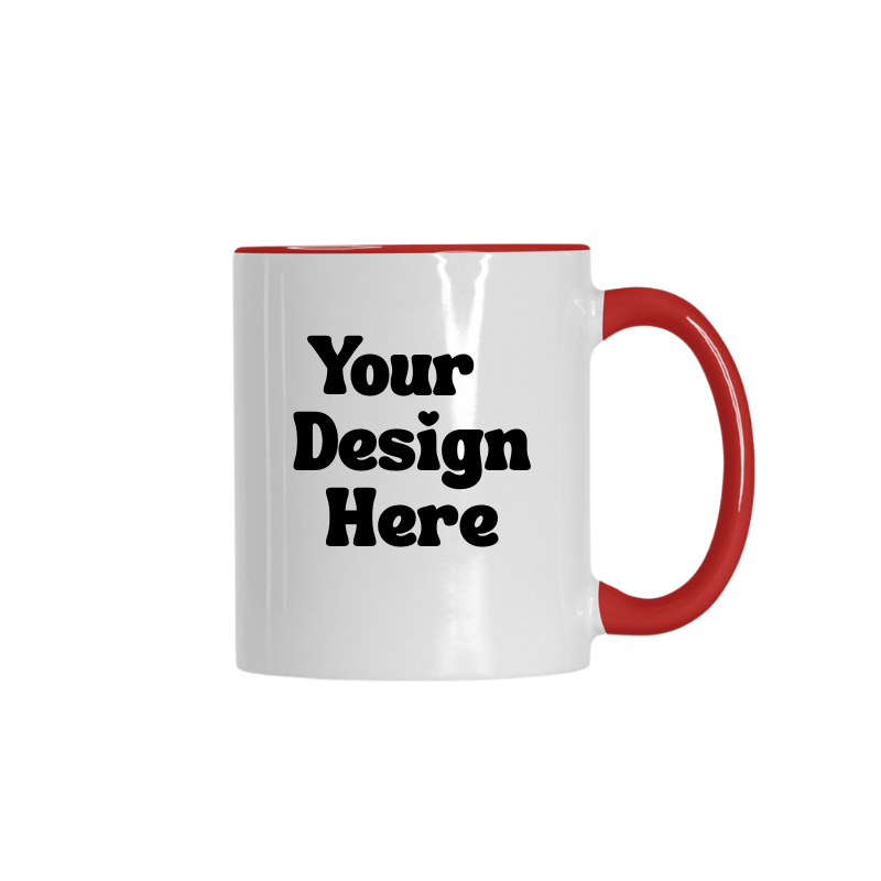 Simpli Personalised Mug 325ml White & Red - Customised Coffee Cup