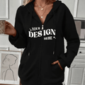 SimpliMust Jumper S / Front Personalised Zip Hoodie - Black