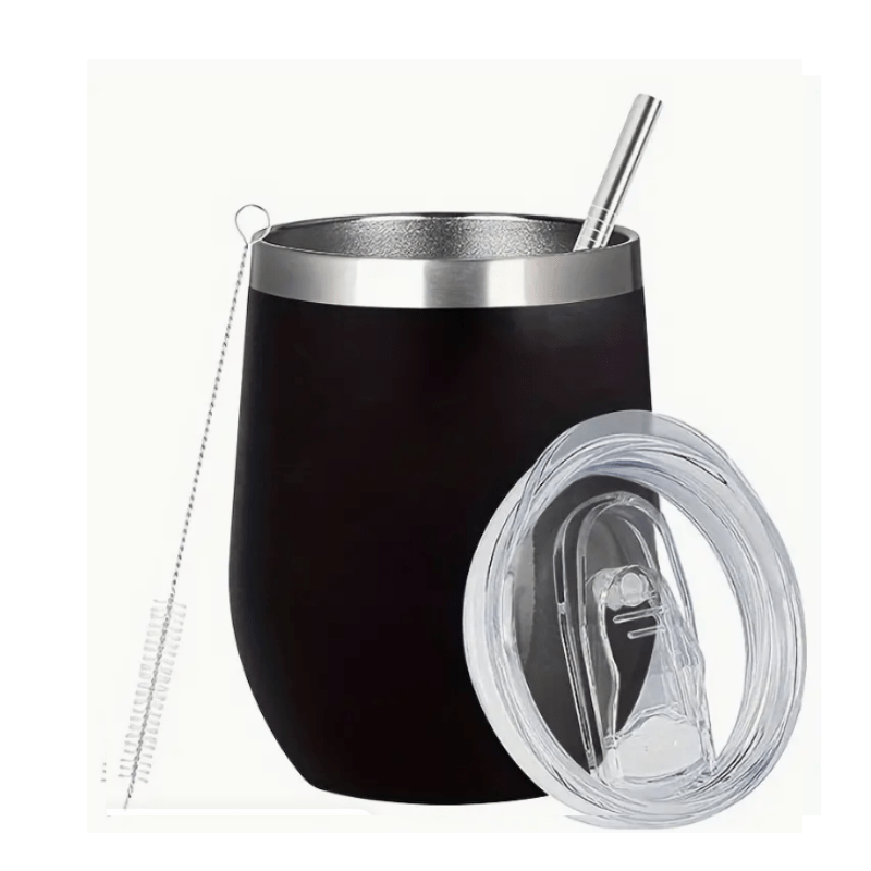 SimpliMust Tumblers Personalised Black 12oz Wine Tumbler