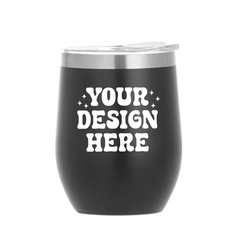 SimpliMust Tumblers Personalised Black 12oz Wine Tumbler