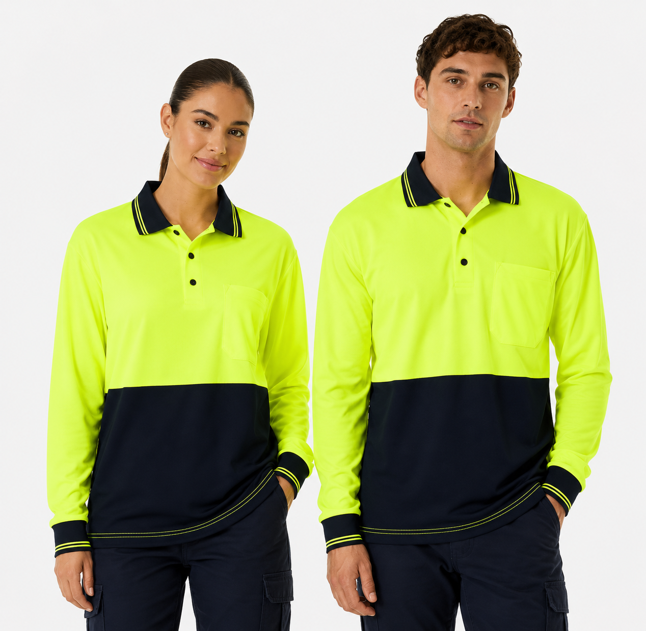 Personalised Hi Vis Long Sleeve - Neon Yellow